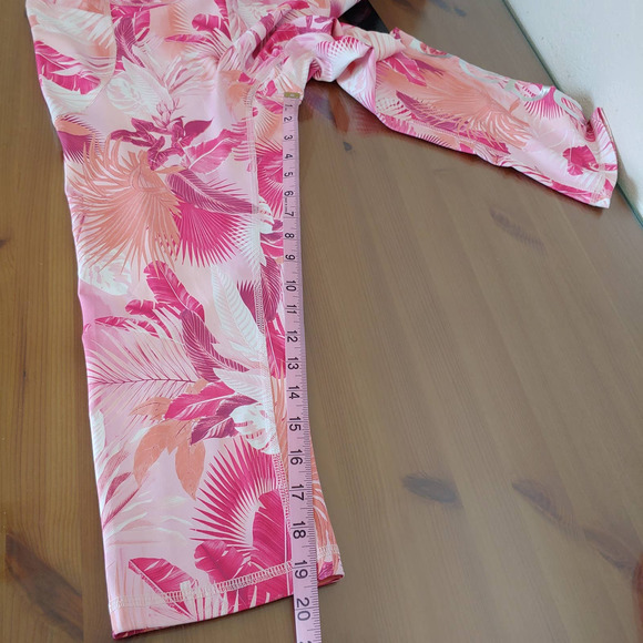 Bebe Sports  Pink/Orange Left Print Leggings  Size L - Picture 7 of 8